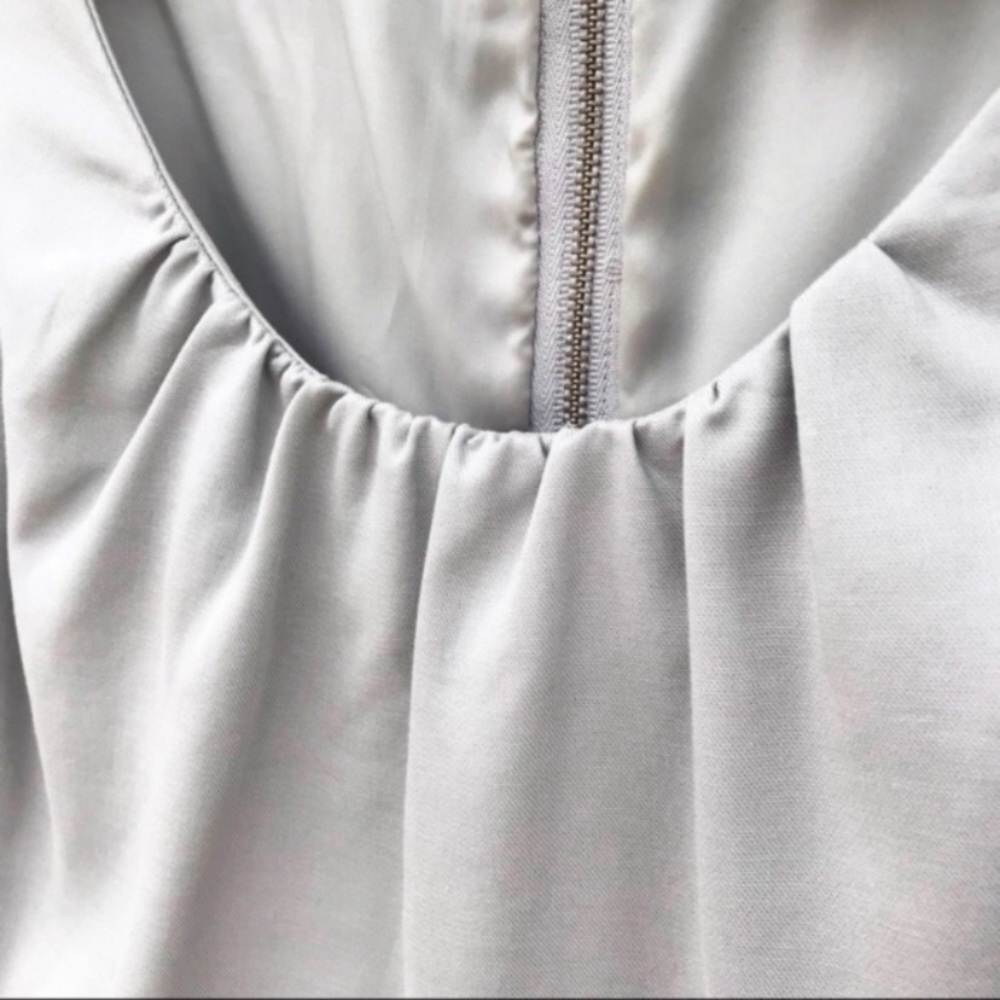 J.Crew Allura Superfine Cotton Shift Dress Gray Sleeveless Lined Classic 12 - Picture 8 of 10